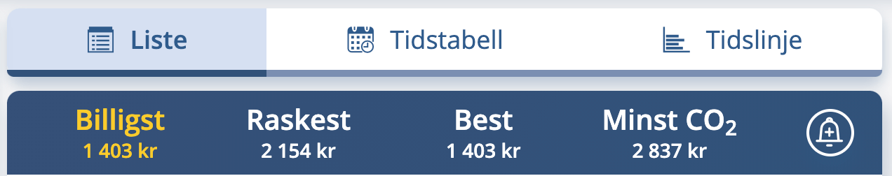 Filter i søkeresultat